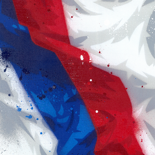 Double Stripes White-Blue-Red