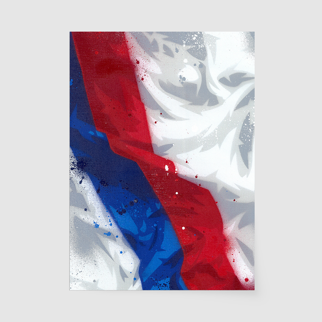 Double Stripes White-Blue-Red