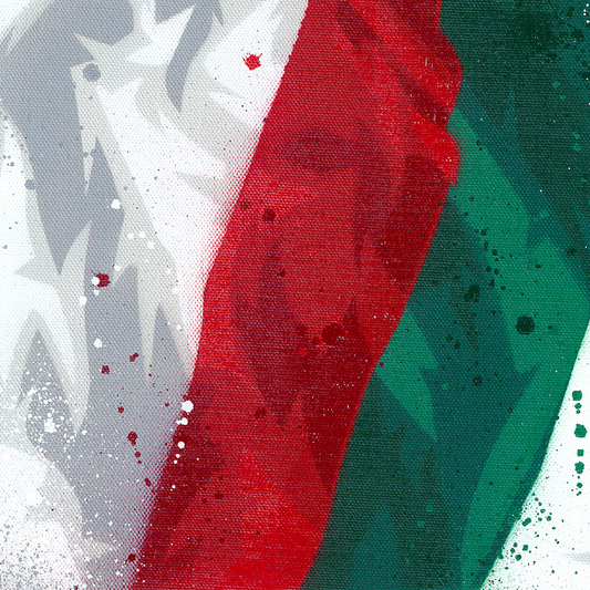 Double Stripes White-Red-Green