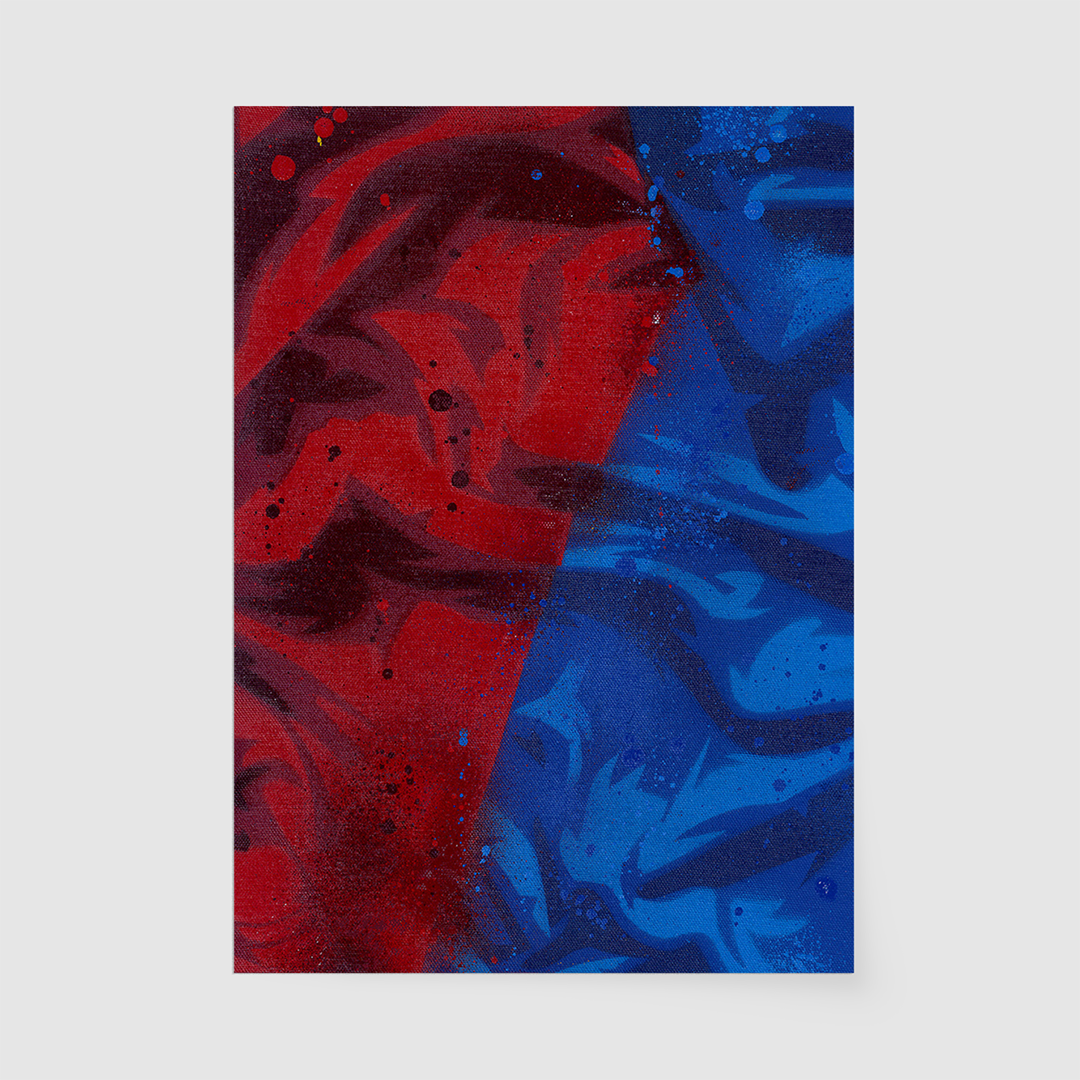 Split Burgundy-Blue