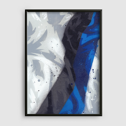 Double Stripes White-Black-Blue