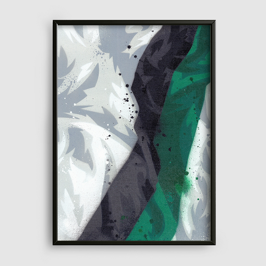 Double Stripes White-Black-Green