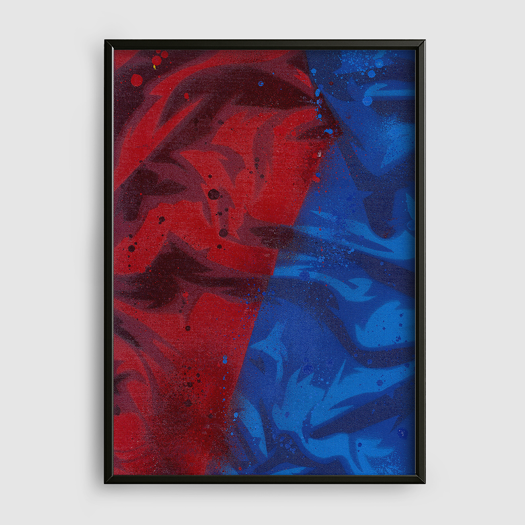 Split Burgundy-Blue